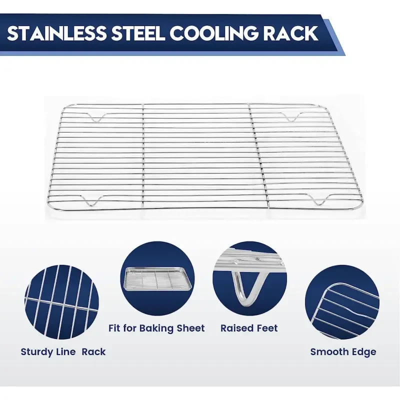 Stainless Steel Baking Pan Toaster Oven Pans Grid Baking Dish BBQ Cookie Cake