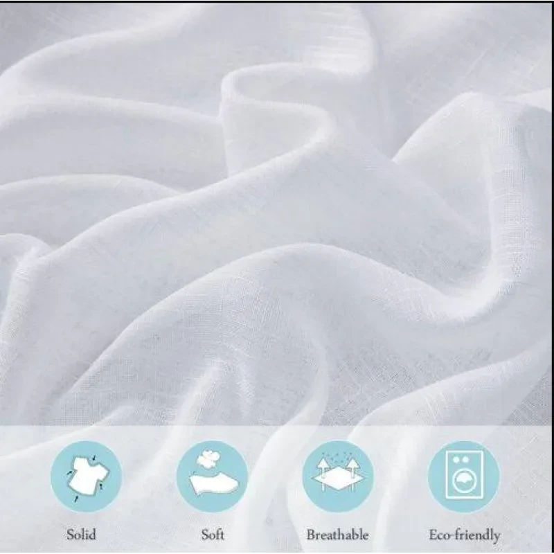 Curtain Fabric Lace Tulle Sheer Panel Drape Divider Door Window Curtain White