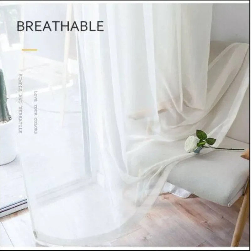 Curtain Fabric Lace Tulle Sheer Panel Drape Divider Door Window Curtain White