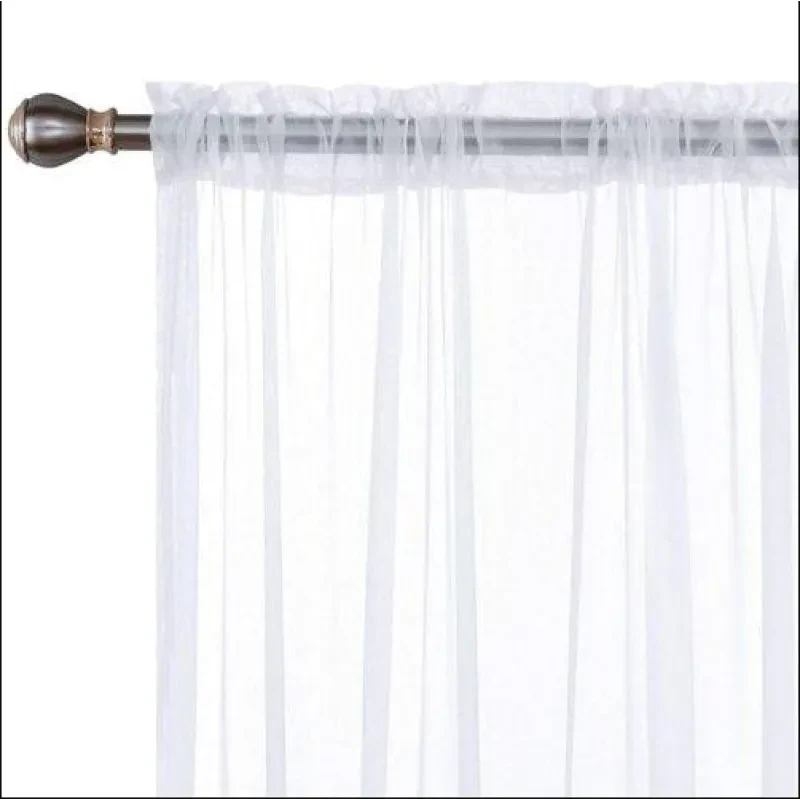 Curtain Fabric Lace Tulle Sheer Panel Drape Divider Door Window Curtain White