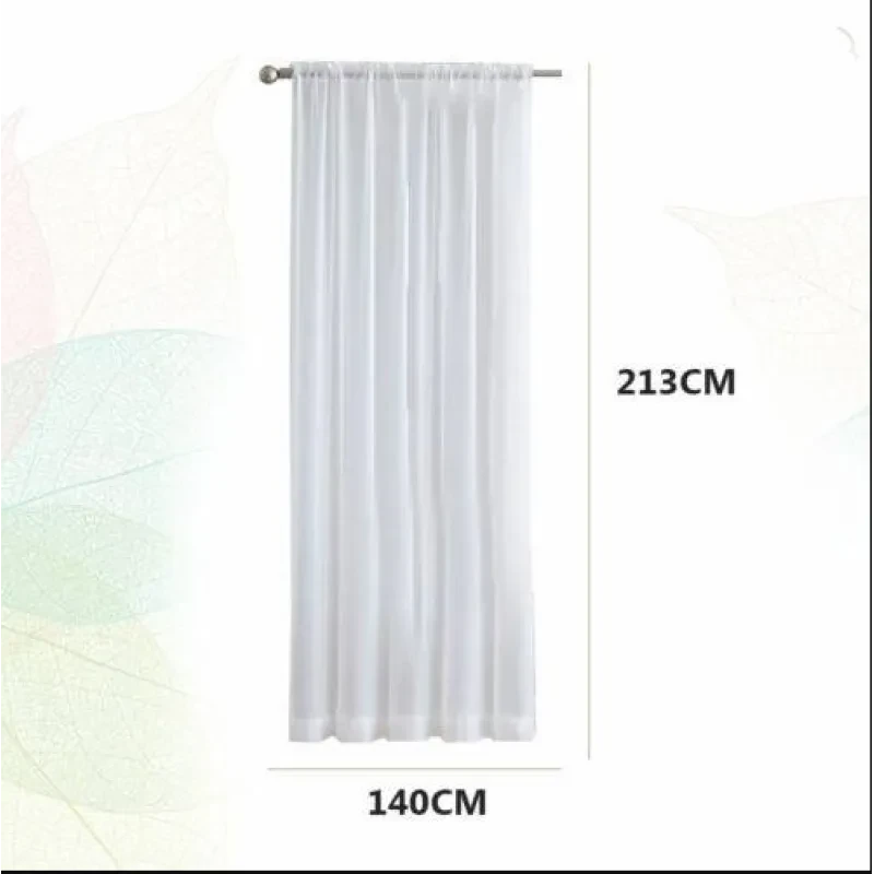 Curtain Fabric Lace Tulle Sheer Panel Drape Divider Door Window Curtain White
