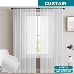 Curtain Fabric Lace Tulle Sheer Panel Drape Divider Door Window Curtain White