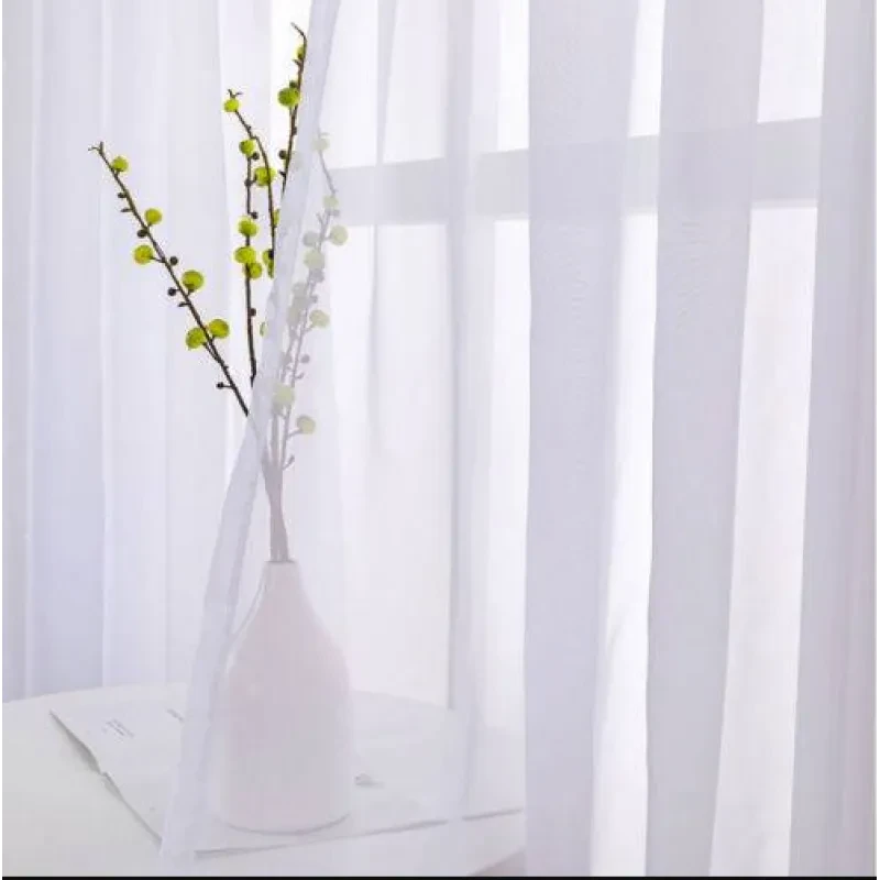 Curtain Fabric Lace Tulle Sheer Panel Drape Divider Door Window Curtain White