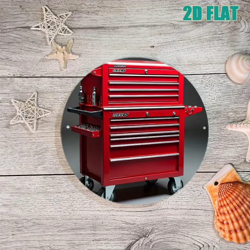 1pc WEIHDO 20.07cm Aluminum Tool Cart with Red Wheels