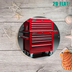 1pc WEIHDO 20.07cm Aluminum Tool Cart with Red Wheels