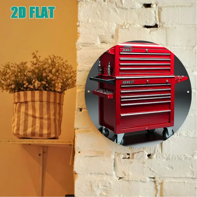 1pc WEIHDO 20.07cm Aluminum Tool Cart with Red Wheels
