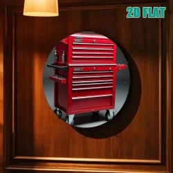 1pc WEIHDO 20.07cm Aluminum Tool Cart with Red Wheels