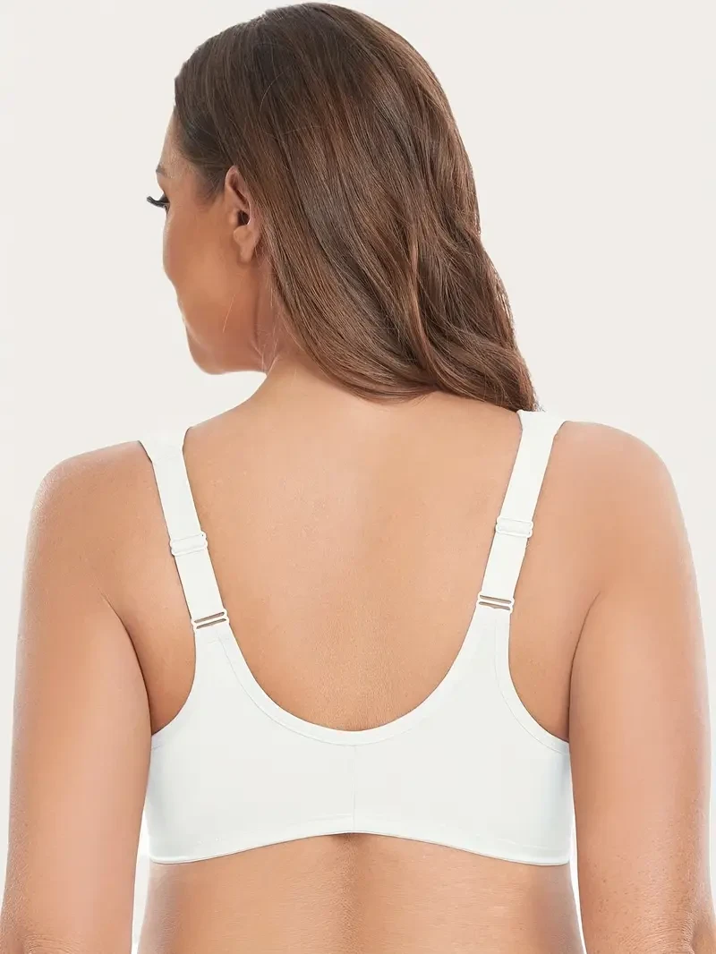 Elegant Bra, Women's Plus Closure Front Contrast Lace