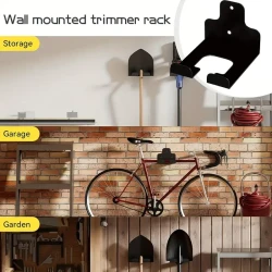 1pc Modern Matte Black Metal Wall-Mounted Tool Rack for Garden Trimmers