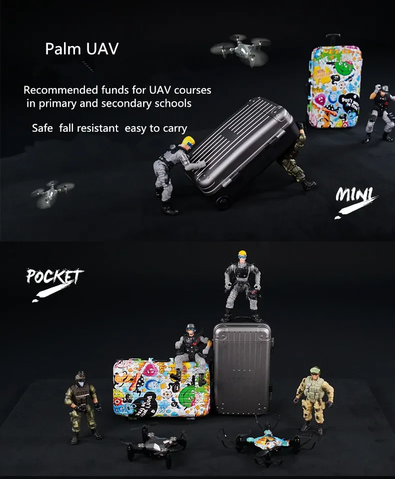 New Luggage Box Storage Box Folding Mini UAV Aerial Photography Remote Control Four Axis Children's Toys Drone