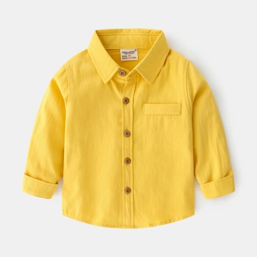 Fashion Personality New Solid Color Boys' Shirt