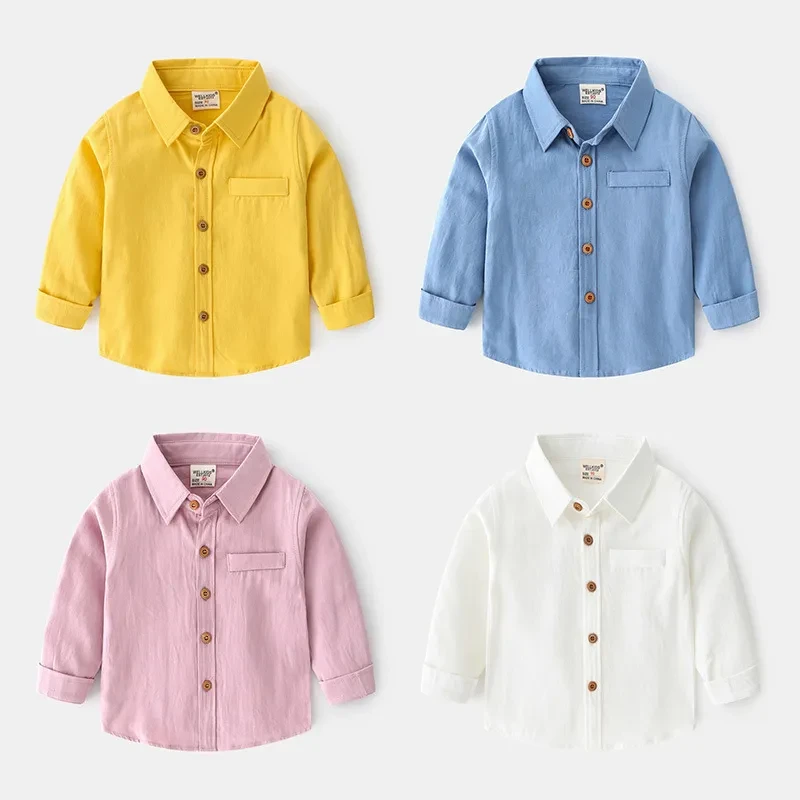 Fashion Personality New Solid Color Boys' Shirt