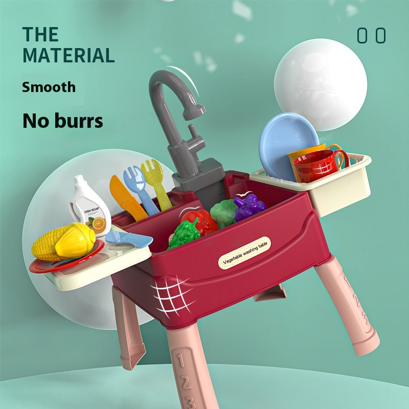 Children's Dishwasher Automatic Water Outlet Washing Basin Play House Kitchen Toys