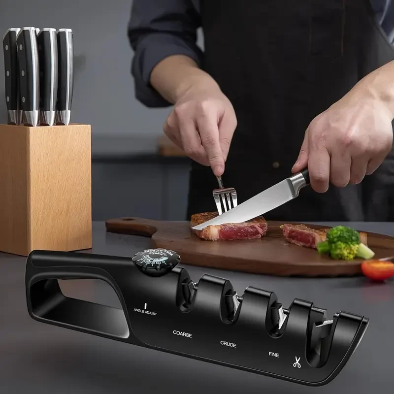 Knife Sharpener, 4in 1 Professional Manual Knife Sharpener