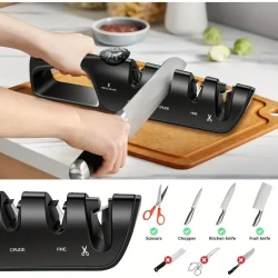 Knife Sharpener, 4in 1 Professional Manual Knife Sharpener
