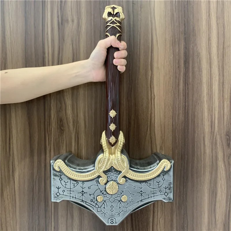 God of War 4 Cosplay Thor's Hammer  Thunder Stormbreaker Flame Tomahawk Axe Prop Weapon