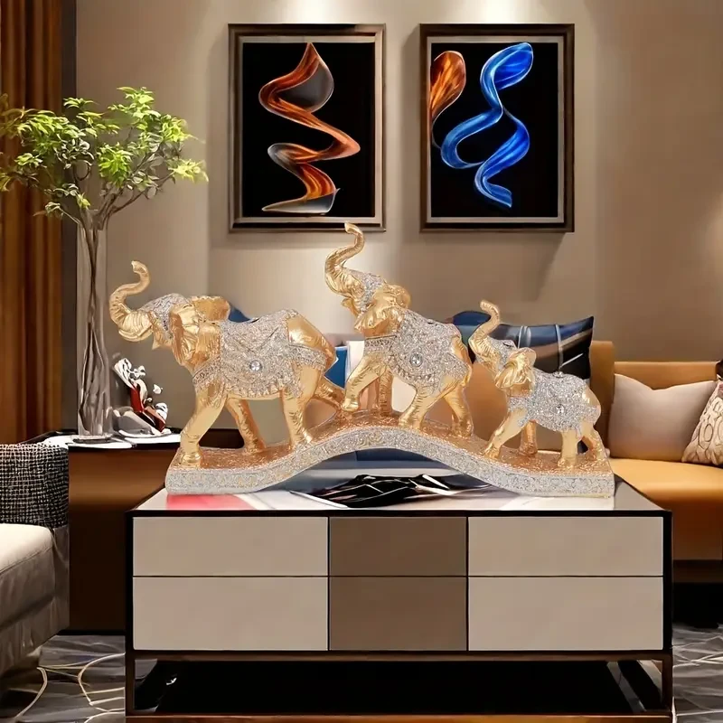 Tuoyuanjia Resin Elephant Figurines Set of 3