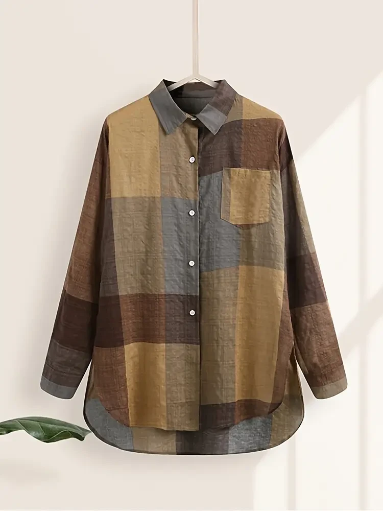 Plaid Print Button Front Shirt