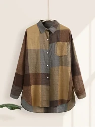 Plaid Print Button Front Shirt