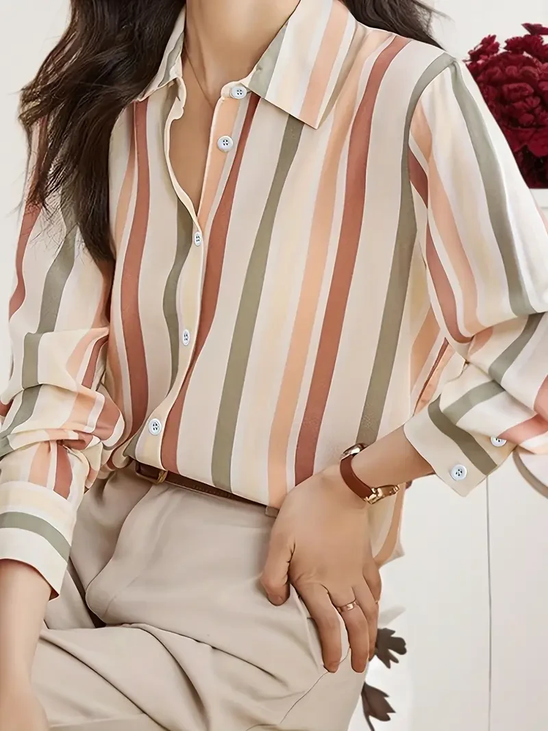 Privé Women's Relaxed Fit Long Sleeve Collar