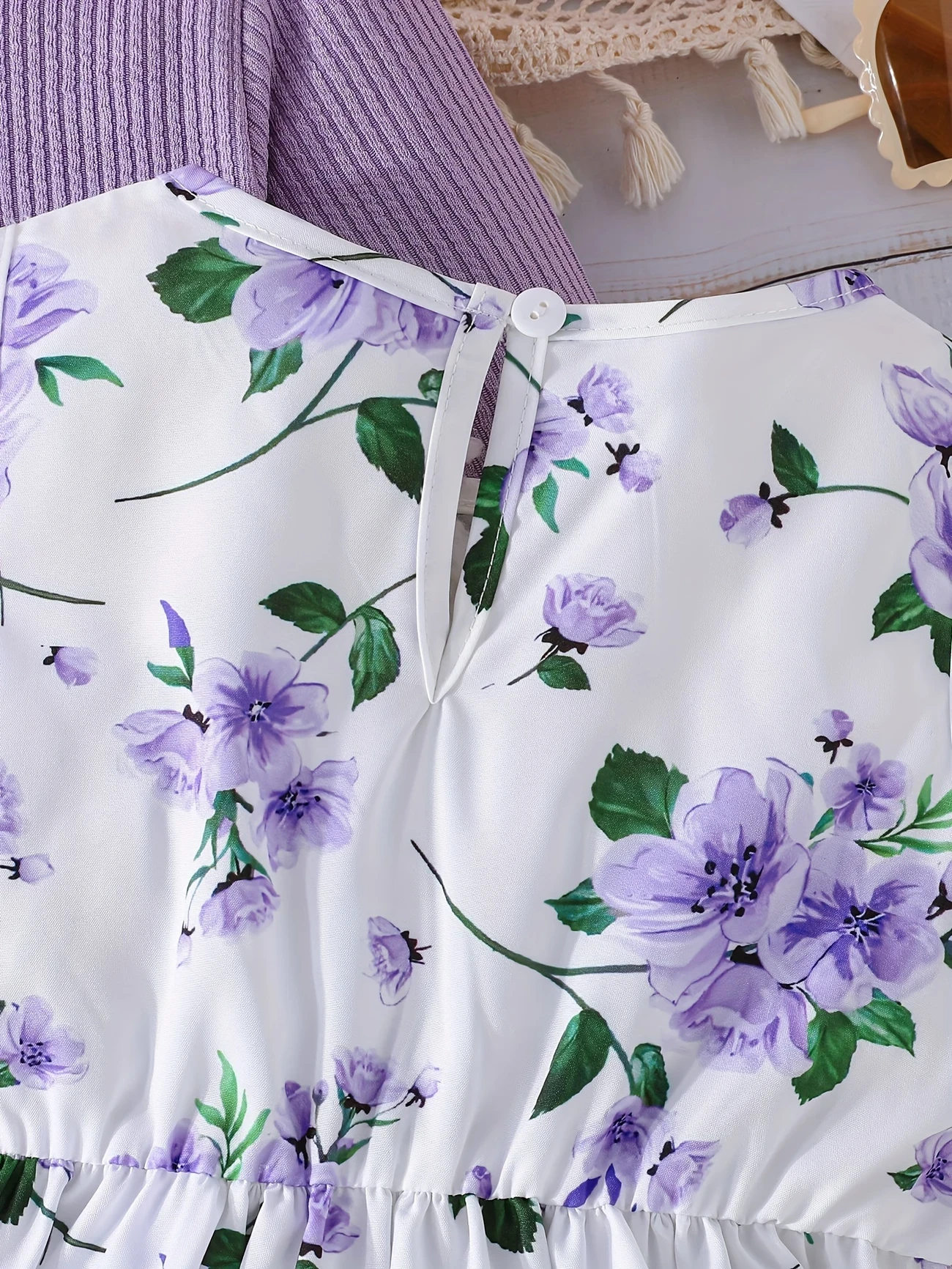 Girls' Flower Print Casual Vest Dress
