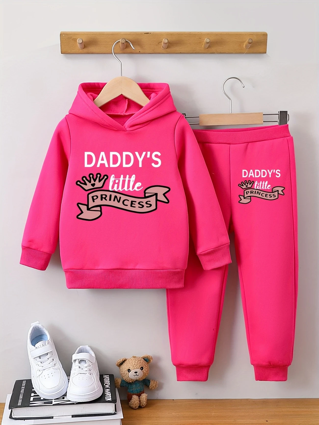2pcs Cartoon Long Sleeve Hooded Sweatshirt Comfy