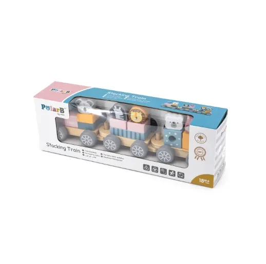 Building Blocks Assembled Toys Children's Wood Train Standing Building Blocks