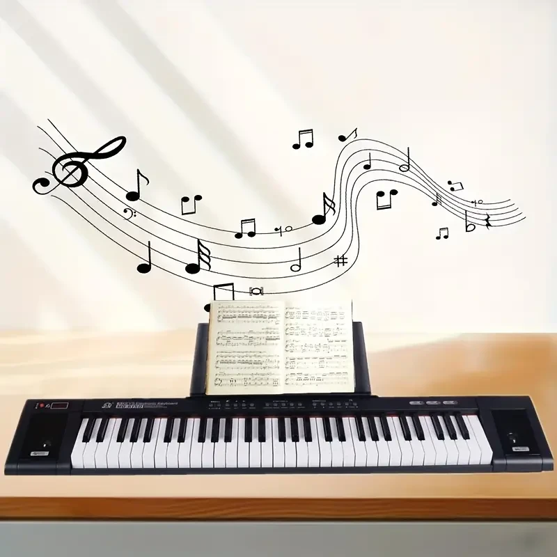 61-Key Portable Piano Keyboard - Enhanced Sound, Perfect For Beginners & Adults, Inclusive Gift For Music Lovers - Dual Speakers, USB Connectivity, Music Stand, & Microphone Halloween Gift Christmas Gift