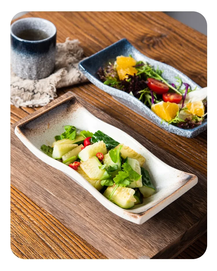 Ceramic Tableware Household Plate Creative Rectangle Dish