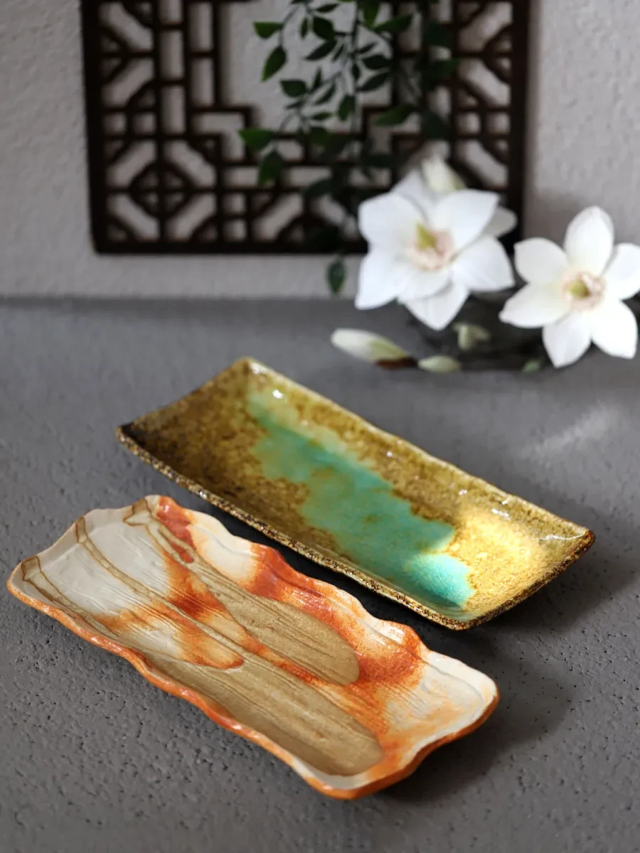 Sushi Long Platter Handmade Rectangular Fruit Salad Plate