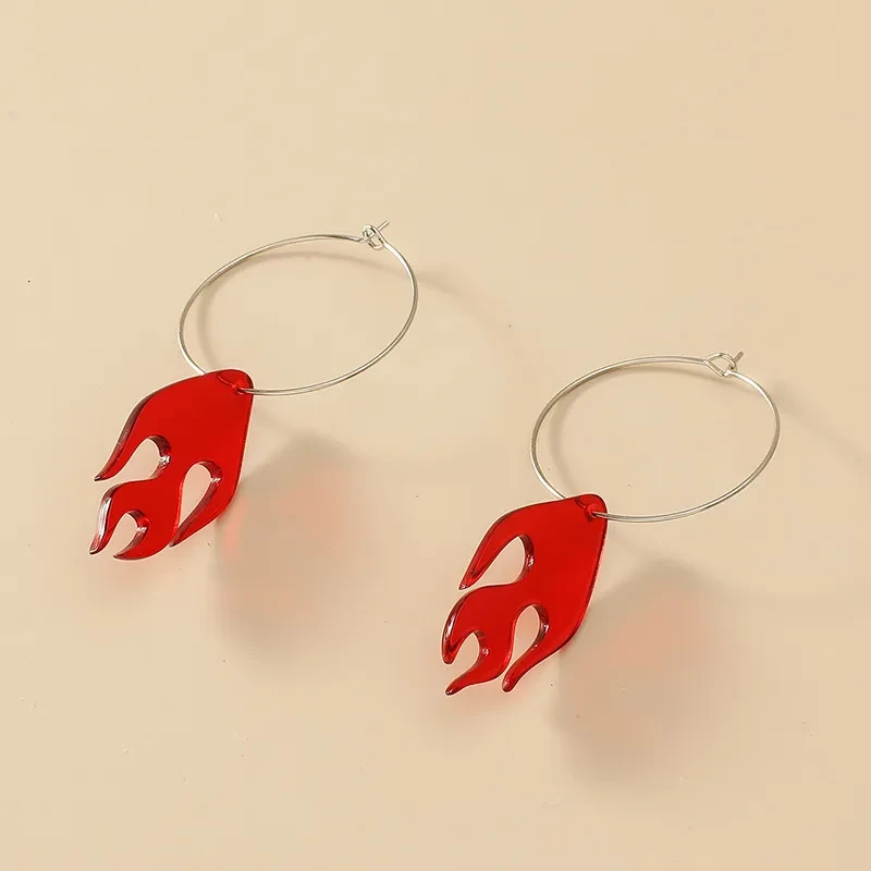Creative Acrylic Flame Pendant Earrings