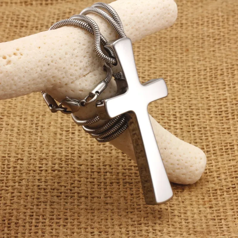 Tungsten Gold Pendant Cross Necklace Men's Accessory Christ Tungsten Steel Pendant