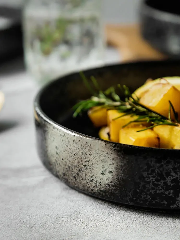 Creative Restoration Flame Frosted Vintage Ceramic Baking Dish