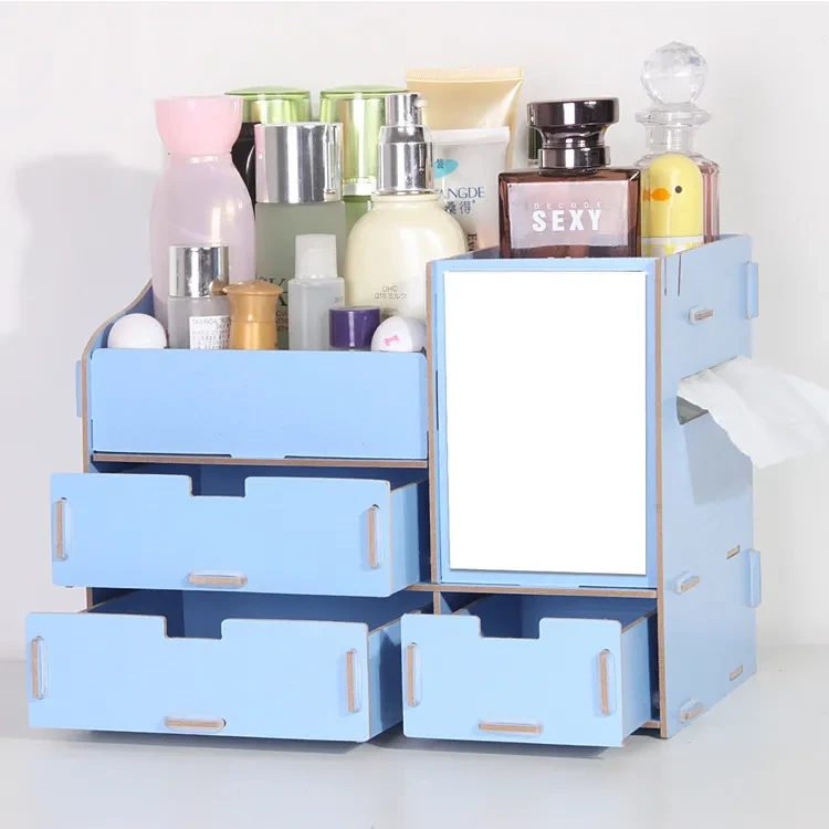 Wooden cosmetic storage box