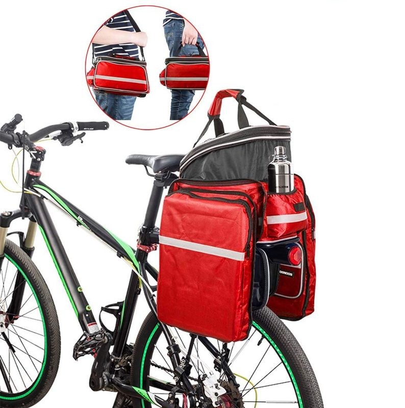 Bike Saddle Bag Bicycle Rear Rack Pannier Pouch Bags