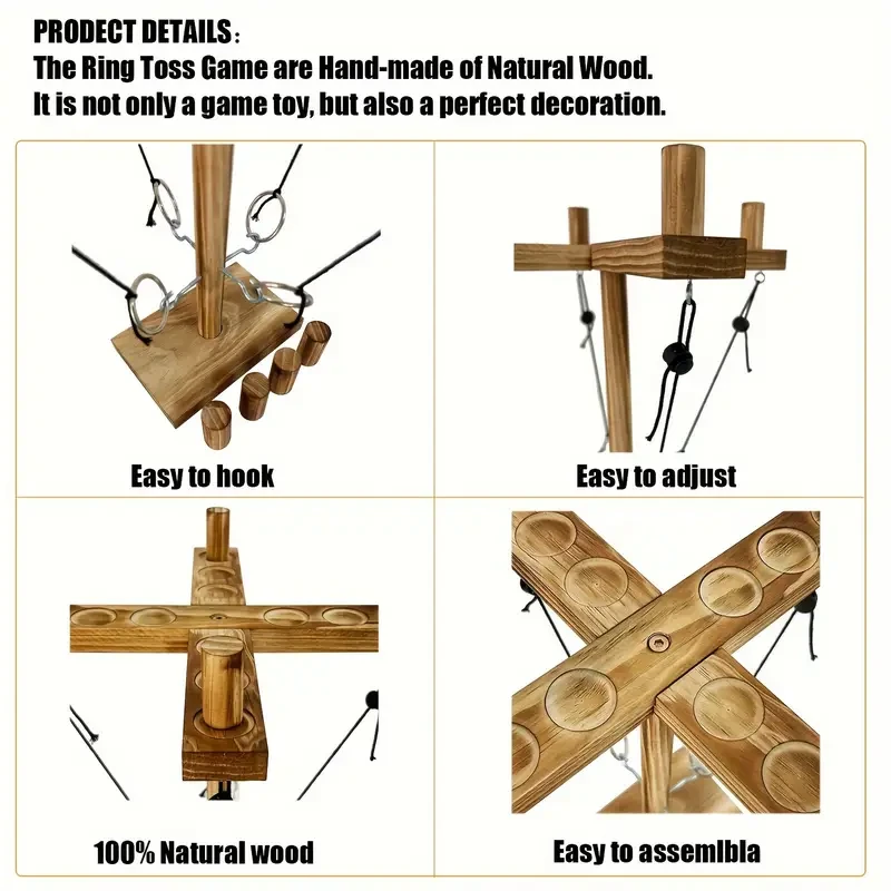 Wooden Ring Toss Game Set