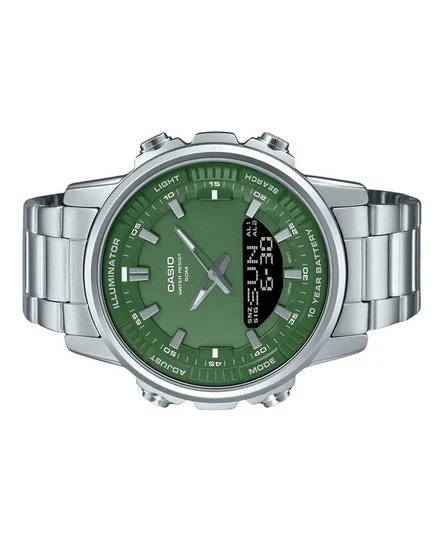 Casio Analog Digital Stainless Steel Green Dial Quartz AMW-880D-3AV Men's Watch