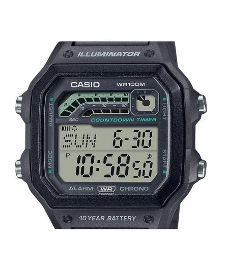 Casio Standard Digital Resin Strap Gray Quartz WS-1600H-8AV 100M Mens Watch