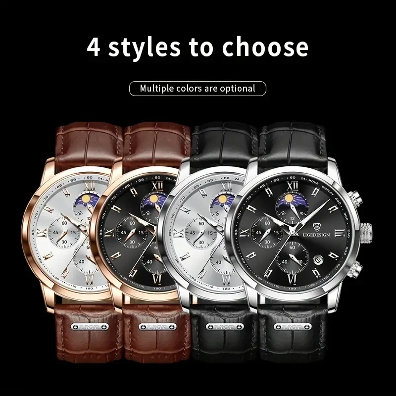 Waterproof Sport Quartz Wristwatch Chronograph Watch for Men