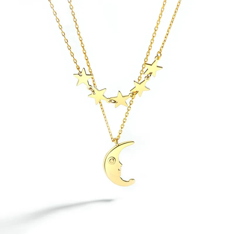 Sterling Silver Necklace Women European And American Ins Light Luxury Stars