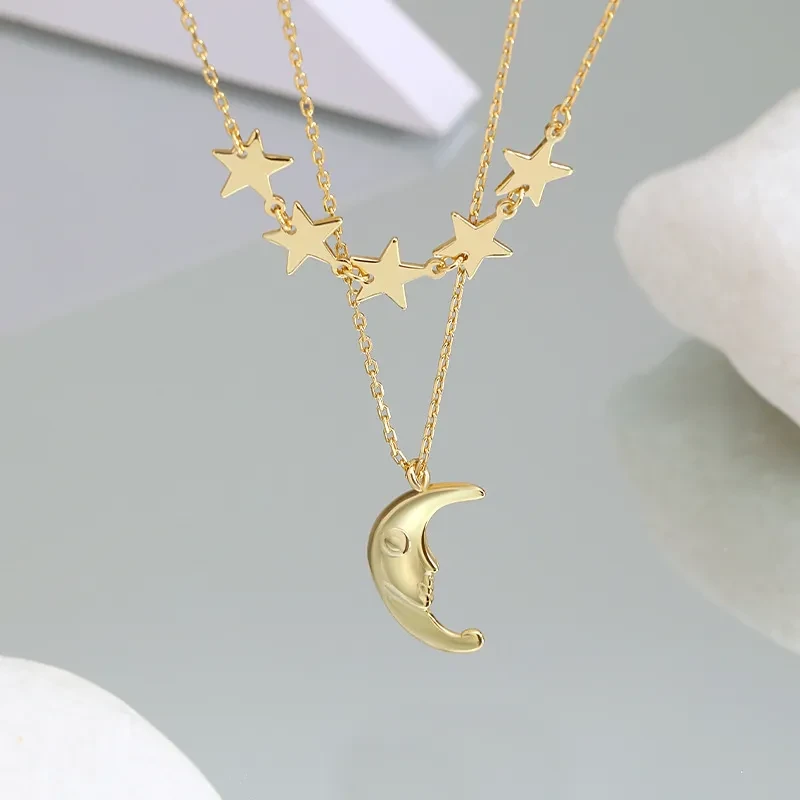 Sterling Silver Necklace Women European And American Ins Light Luxury Stars