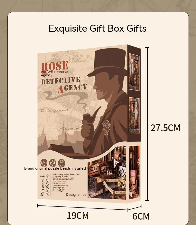 Detective Agency Diy Wooden 3d Stereo Hand-assembled Book