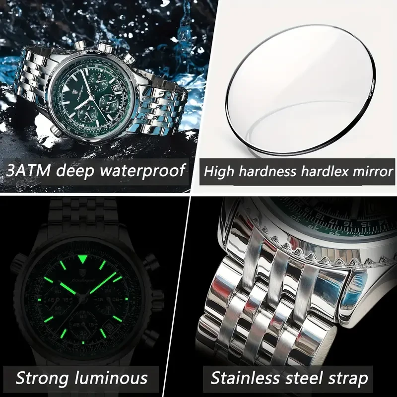 Poedagar Luxury Men'S Stainless Steel Watch