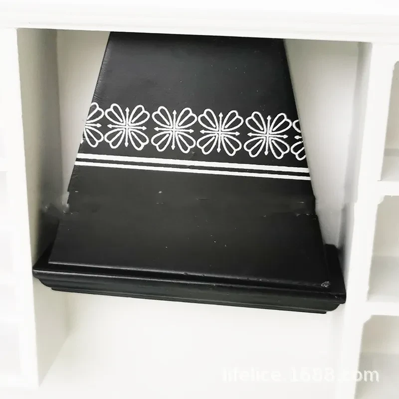 Mini Kitchen Furniture Three Piece Set Of Black And White Cooking Counters