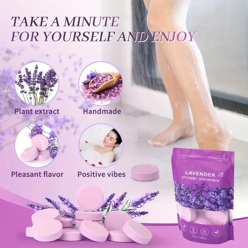 14 Pack Scented Lavender Shower Tablets