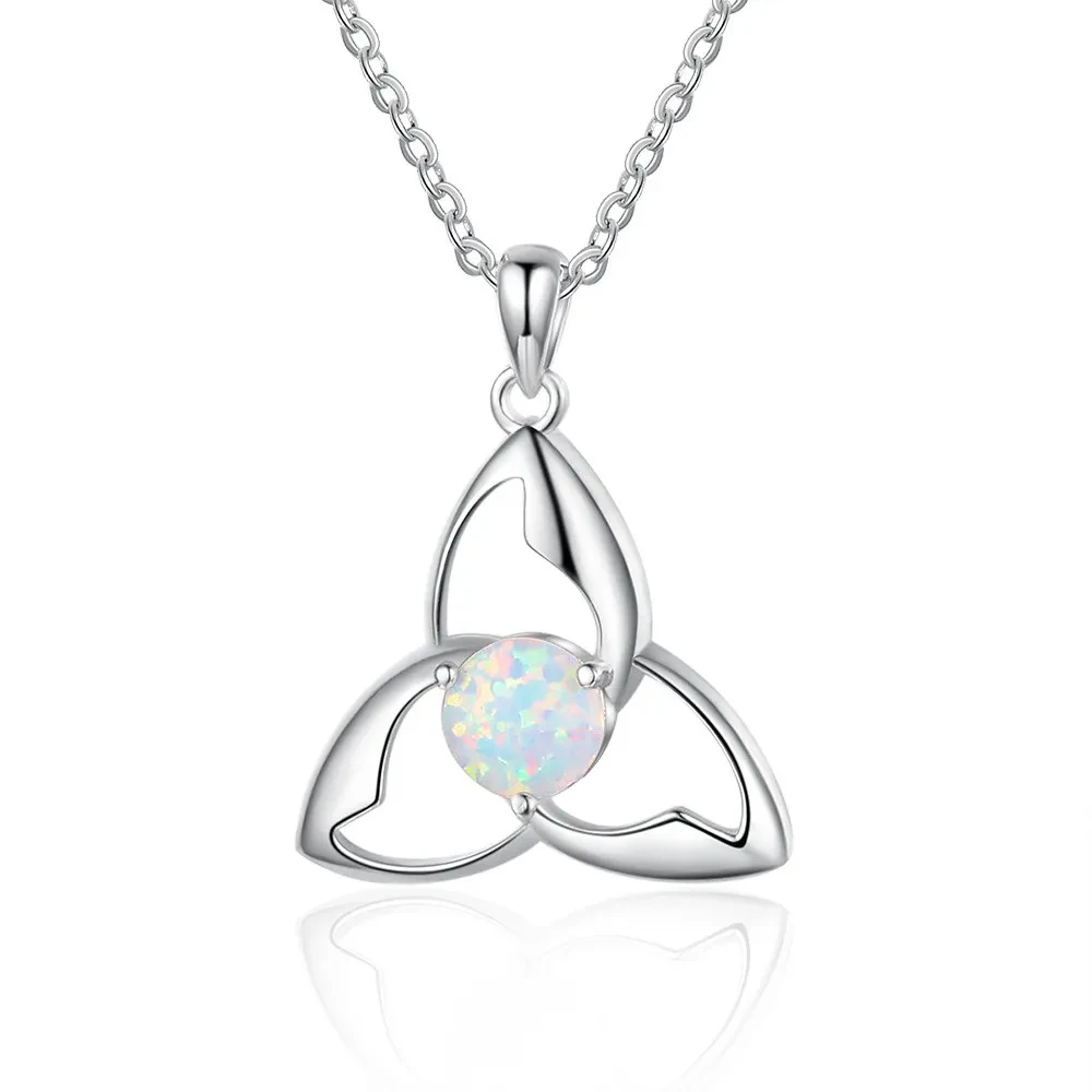 Fashion OL Triangle Rotating Silver Pendant