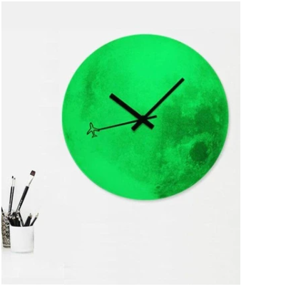 Wall Clock Luminous Modern Wooden Clock Moon Clock Amazon Best Selling Wall Watch Quartz Clock Luminous