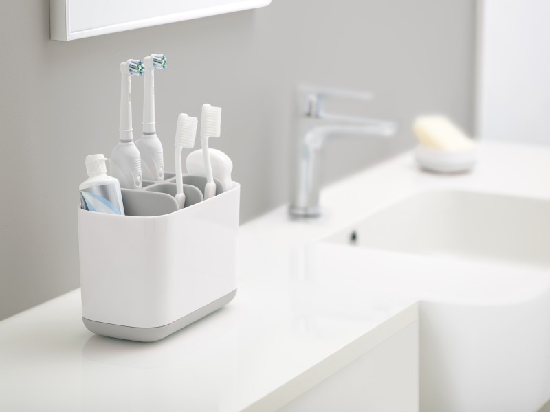 Easystore Toothbrush Caddy Large - Grey - Joseph Joseph