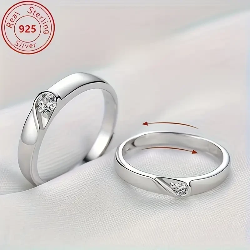 Elegant French Style 0.5-Carat Moissanite Couple Ring A Timeless Statement of Love