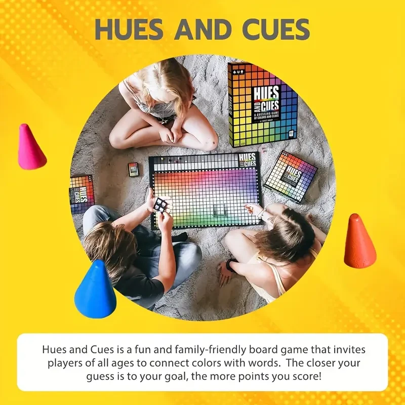 Vibrant Colorful Board Game for 3-10 Players Connect 480 Squares with Clues & Guesses